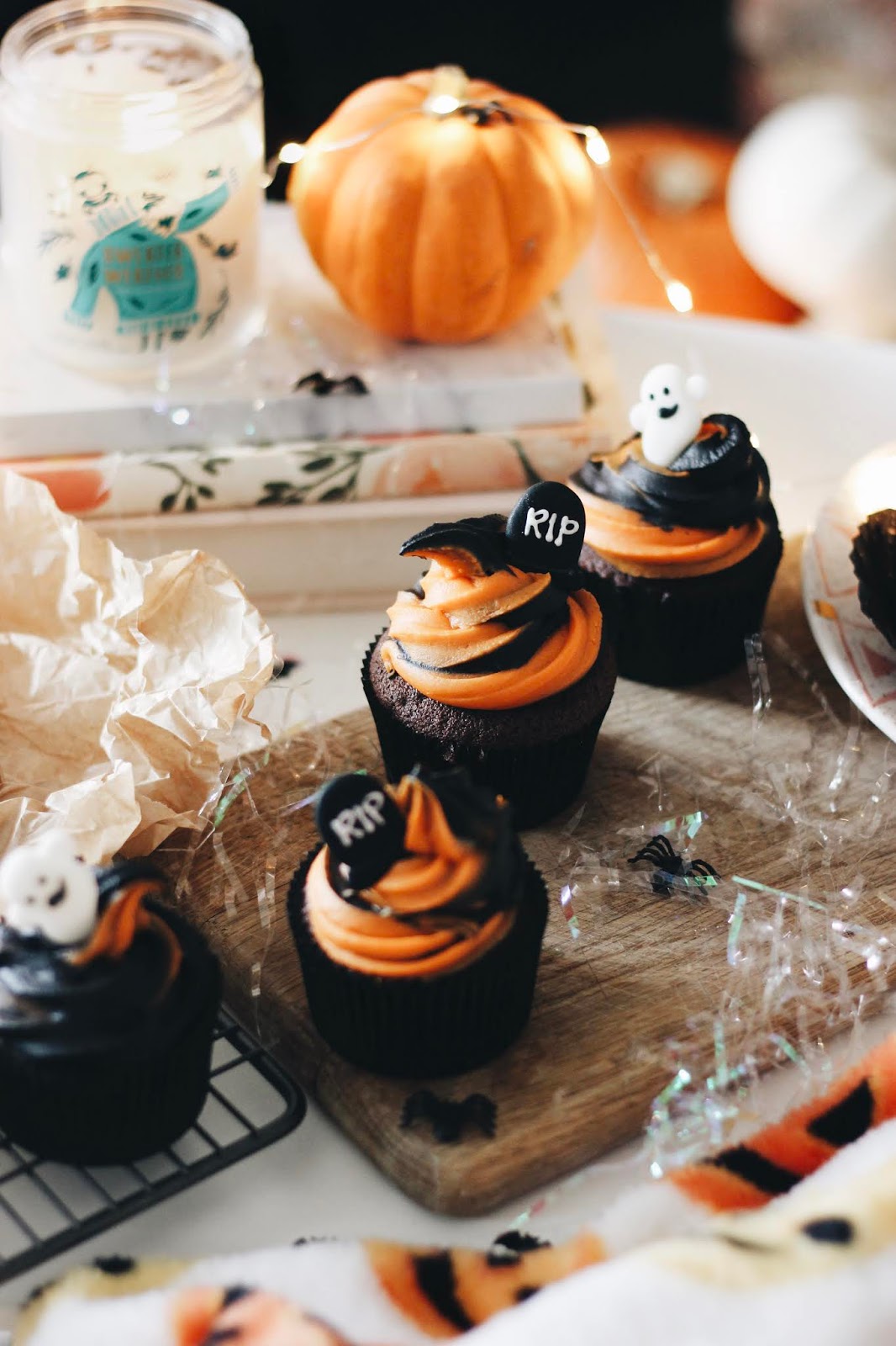 Chocolate Orange Halloween Cupcakes